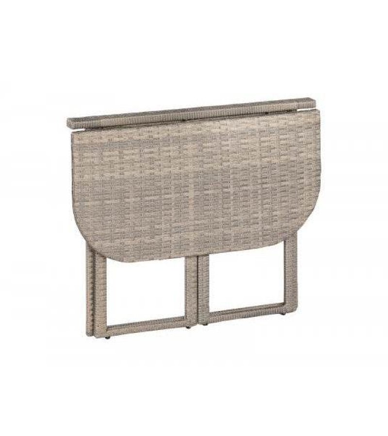 Eckbank Set BREGENZ 2-teilig, Stahl + Polyrattan grau-beige, mit Polster (4)